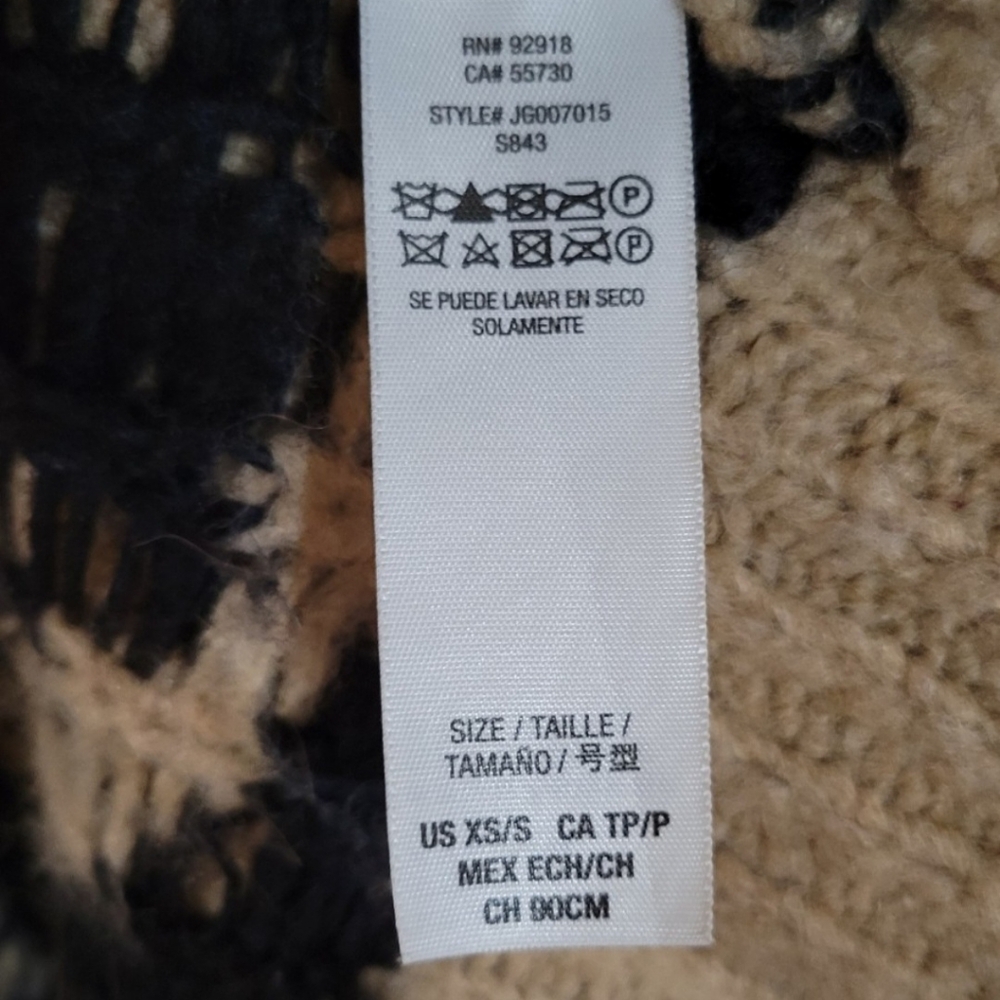 Juicy Couture Animal Print Striped Thick Wool Cardigan Sweater Size XS/S - Picture 4 of 6